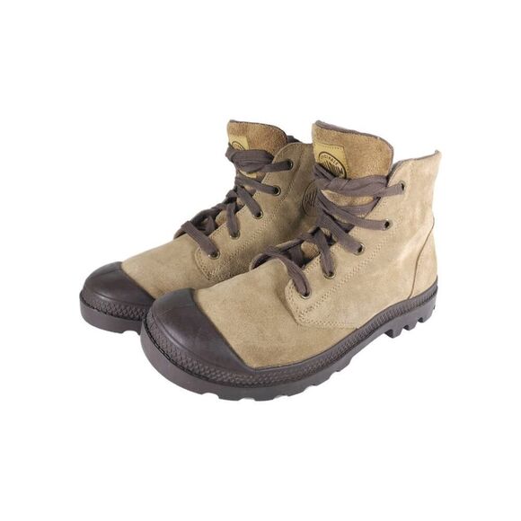 Palladium Women’s Pampa Hi US9 Woodlin Leather Mid Top Lace-Up Sneakers Boots - Picture 1 of 16